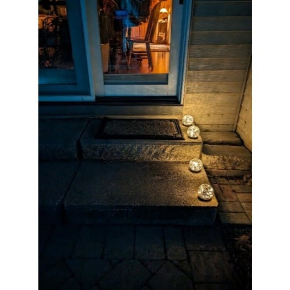 4 pack Solar Globe Lights Waterproof-Solar Balls for Garden-Cracked Glass Ball